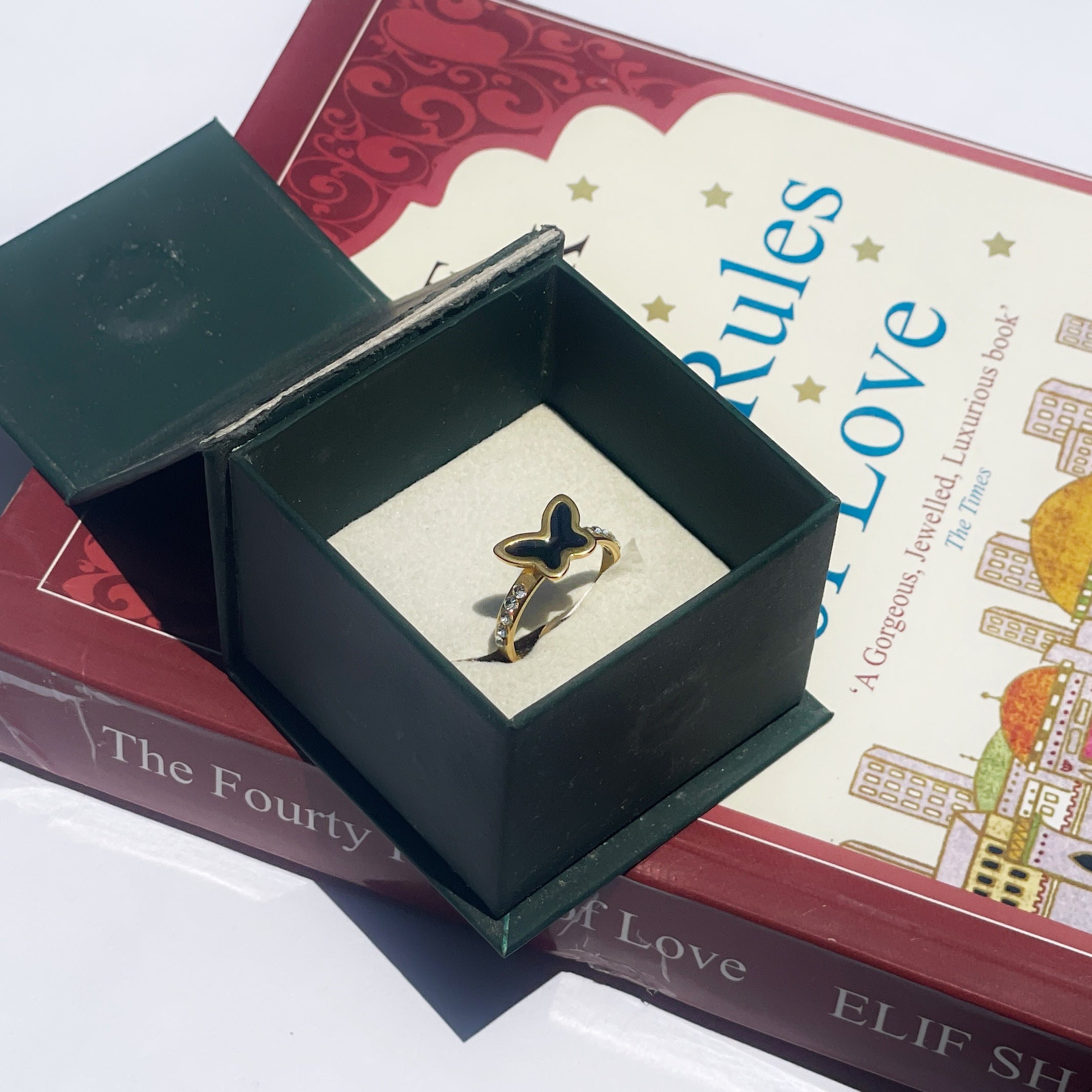 Black Butterfly Ring