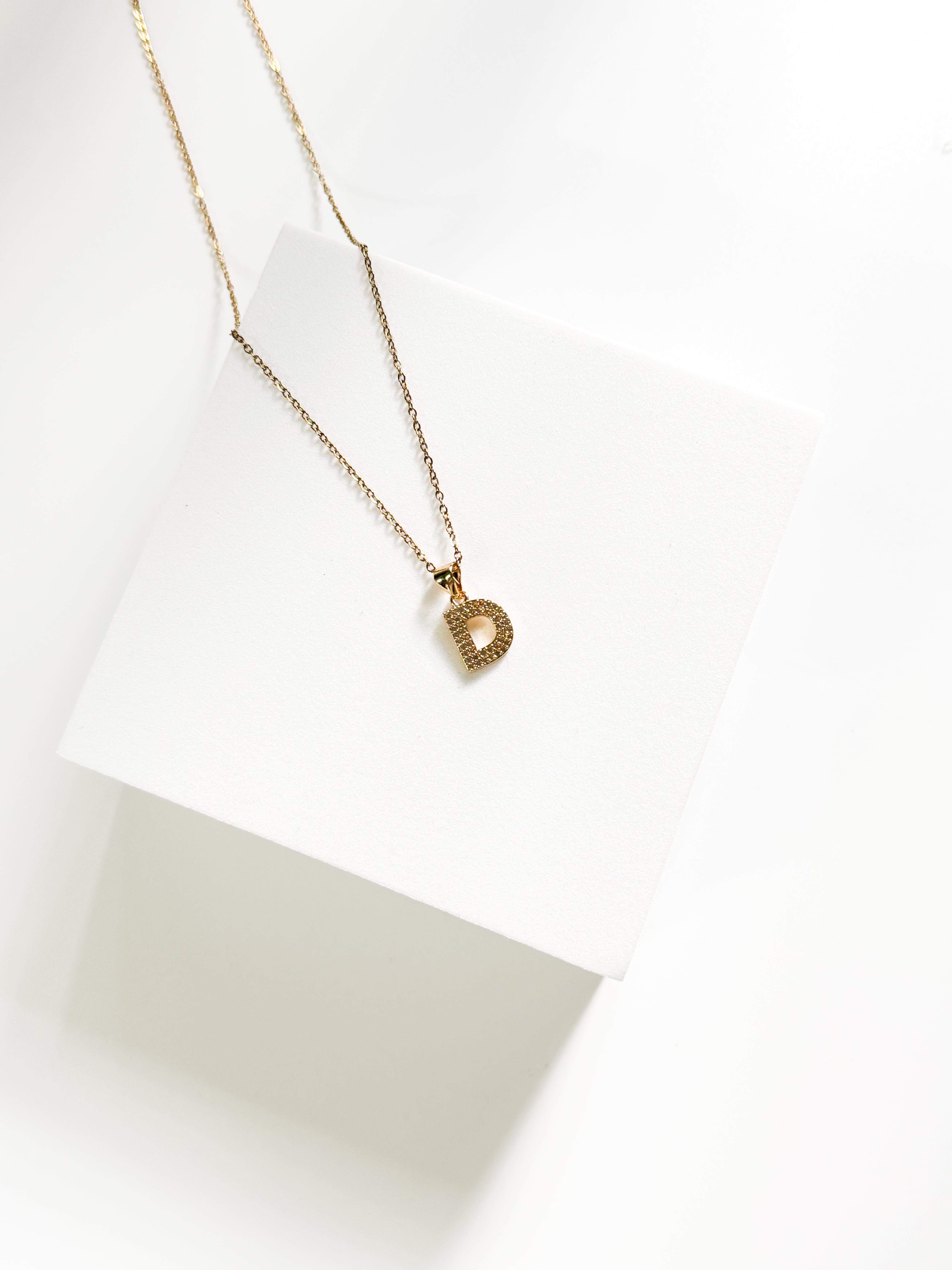 Stoned Letter Pendant D