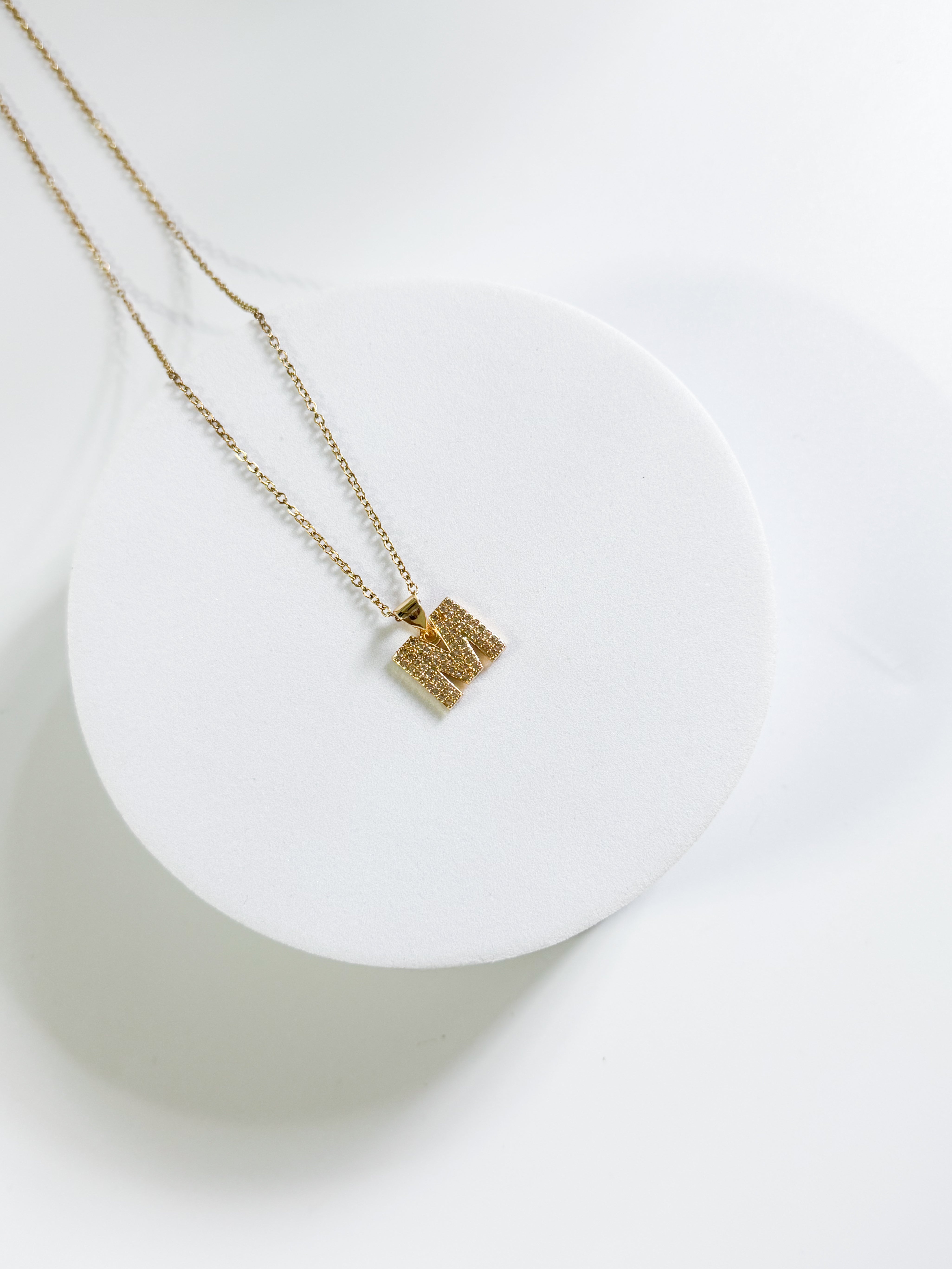 Stoned Letter Pendant M