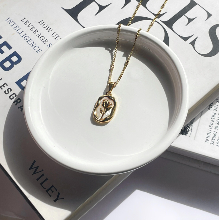 Rosette Charm Necklace